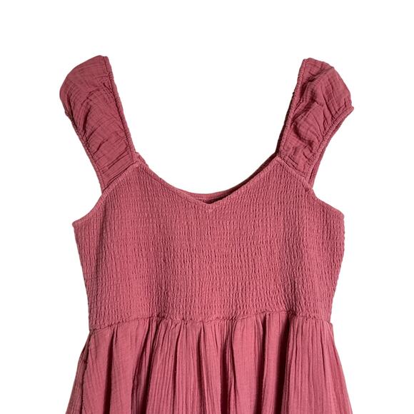 American Eagle Pink Smocked Babydoll Dress with Ruffle Hem & Pockets – XL NWT - Picture 8 of 10